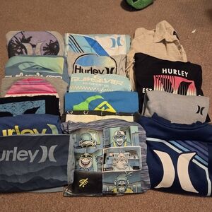 Hurley And Quiksilver Boys Tee Collection - Blue, Black, Gray